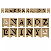 Papierový baner Narodeniny kraft