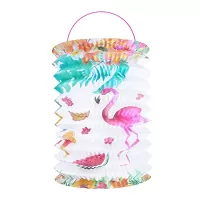 Závesný lampión valec Plameniak - 28 cm