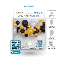 Súprava na balónikovú girlandu metalická zlato-strieborno-čierna