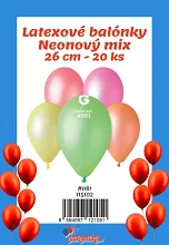 Latexové balóniky - #081 Neónový mix 20 ks