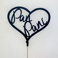 Zápich do svadobnej torty - čierne srdce Pán Pani