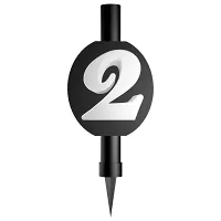 Fontána čierna s číslicou 2