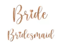 Samolepky na poháre rosegold - Bride a Bridesmaid