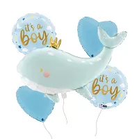 Súprava fóliových balónikov Baby boy - Veľryba