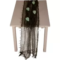 Stolová šerpa - sieť s lebkami 180cm