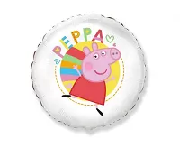 Fóliový balónik kruh Prasiatko Peppa biely 46cm