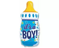 Foliový balonek dětská lahev - Je to kluk - modrá 69 cm
