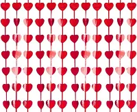 Červený party závěs srdce 100 x 200 m