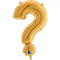 Fóliový symbol Otáznik zlatý 102 cm