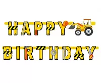 Papírová girlanda Staveniště - Happy Birthday