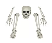 Halloween dekorace kostra – lebka, ruce a nohy