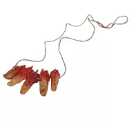 Halloweenský náhrdelník s krvavými prsty