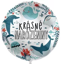 Foliový balonek Krásné narozeniny CZ - Moře 43cm