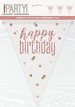 Vlaječková girlanda Glitz rosegold Happy Birthday 274 cm