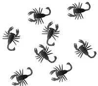 Plastoví černí škorpioni 8 ks