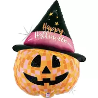 Fóliový balónik tekvica Happy Halloween disco 84 cm