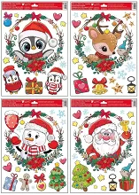 Vánoční dekorace na okno - věnečky 30 x 42 cm