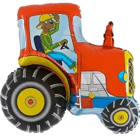 Fóliový balónik Traktor červený 76cm