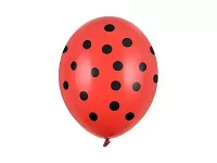 Latexový balónik červený s čiernymi bodkami 36 cm