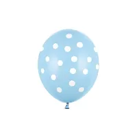 Latexový balonek s puntíky světle modrý 30 cm