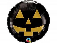 Fóliový balónik čierna tekvica kruh 45 cm
