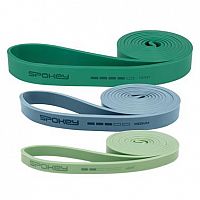 Spokey POWER SET Sada 3 posilňovacích gúm, modro-zelená