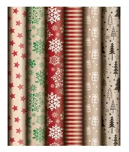 Balící papír Vánoce - mix kraft 500 x 70 cm
