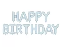 Foliový nápis HAPPY BIRTHDAY v pastelové modré barvě 340 x 35 cm
