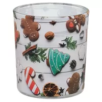 Skleněná dekorační vánoční svíčka - Sváteční čas