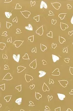 Balicí papír zlatý a bílá srdce 2 x 0,70 m