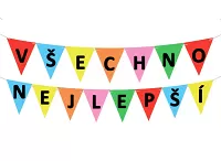 Vlajočková girlanda Všetko najlepšie - písmená 225x21cm