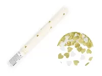 Ručné konfety zlaté a biele srdce 35cm