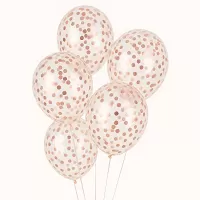 latexový balónik,balóniky,priehľadné,so zlatými konfetami,