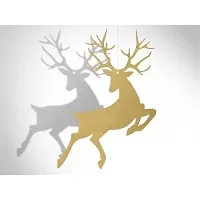 Závesná dekorácia sob Rudolf 10 ks Zlatá