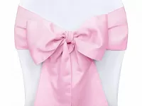 Dekoračná mašľa na stoličke - svetlo ružová 275 x 15 cm, 10 ks