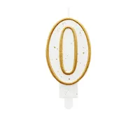 Sviečka narodeninová číslica 0 zlatá