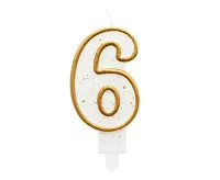 Sviečka narodeninová číslica 6 zlatá