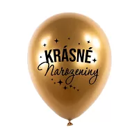 Latexové balóniky zlaté - Krásne narodeniny 5 ks