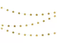 Závesná girlanda hviezdičky zlaté 360 cm