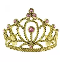 Korunka zlatá s ružovými kameňmi