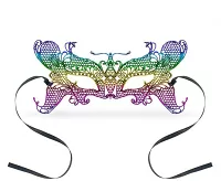 Čipková škraboška dúhová