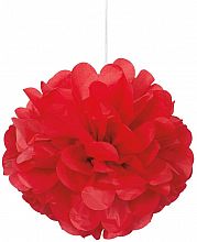 Dekoračné závesné pom pomy červené 3ks, 23cm