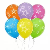 Latexové balóniky farebné hviezdičky 6 ks