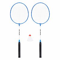 Súprava 2 bedmintonových rakiet a nylonové letky NILS NRZ001 modrá