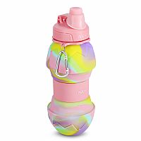 Skladacia silikónová fľaša NILS Camp NC4102 700ml ružová