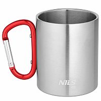 Kempingový hrnček NILS Camp NC17110 s karabínou 300ml červený