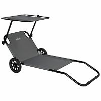 Plážové lehátko s tienidlom NILS Camp NC3307 sivé