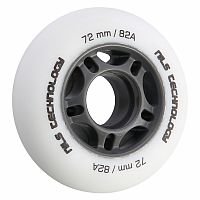 Matná kolieska NILS Extreme PU 72x24 82A, biela, 4 ks