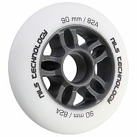 Matná kolieska NILS Extreme PU 90x24 82A, biela, 4 ks