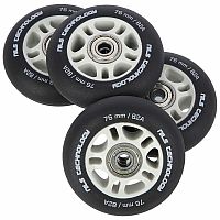 Matná kolieska NILS Extreme PU 76x24 82A s ložiskami ABEC 9, čierna, 4 ks